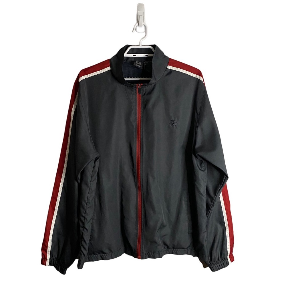 Starter Vintage Men's Gray Full Zip Windbreaker Track Jacket